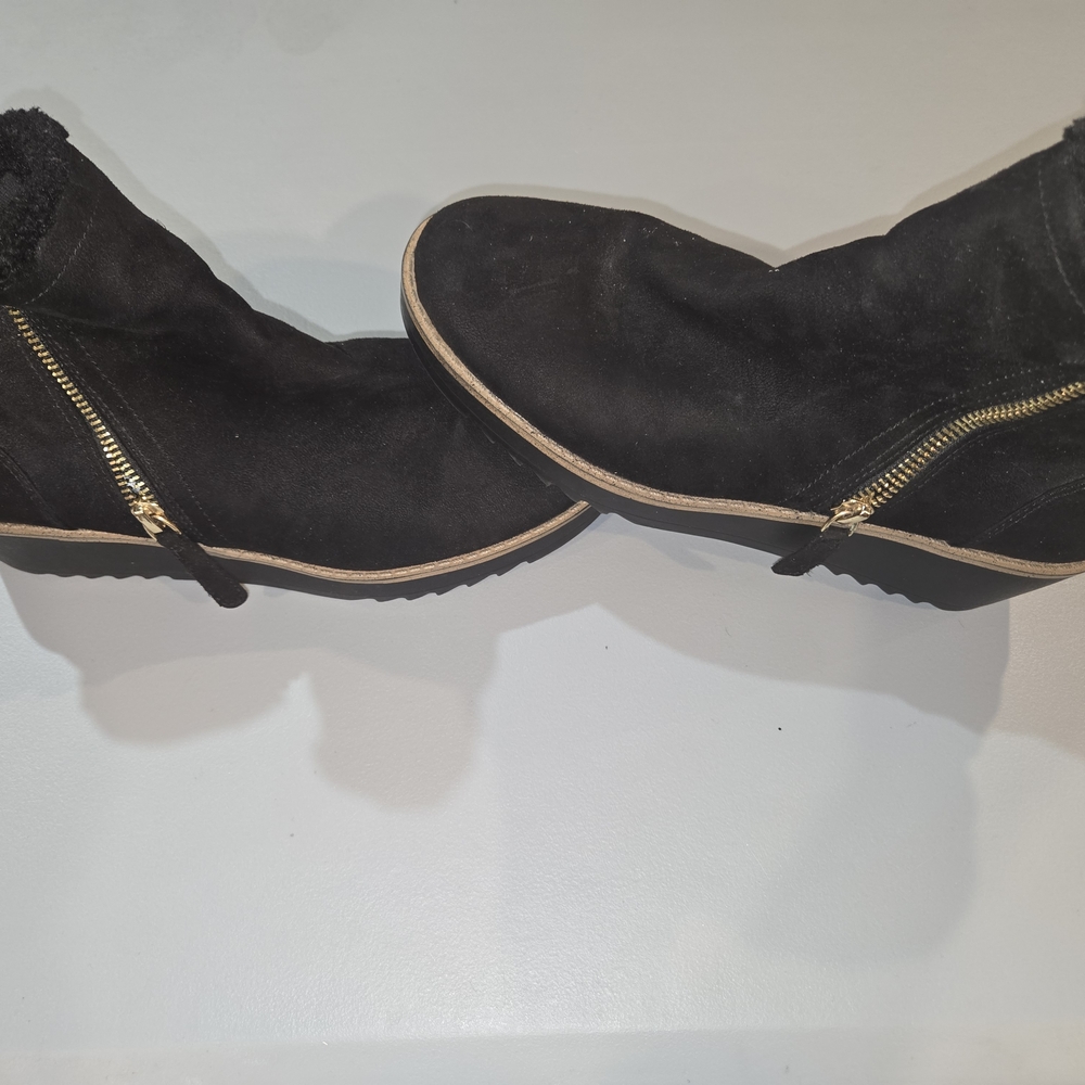 Bandolino Black Winter Boots with Shearling Trim (7c8) - Picture 5 of 8